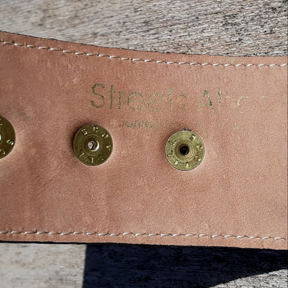 Streets Ahead Woven Leather & Brass Wide Belt S